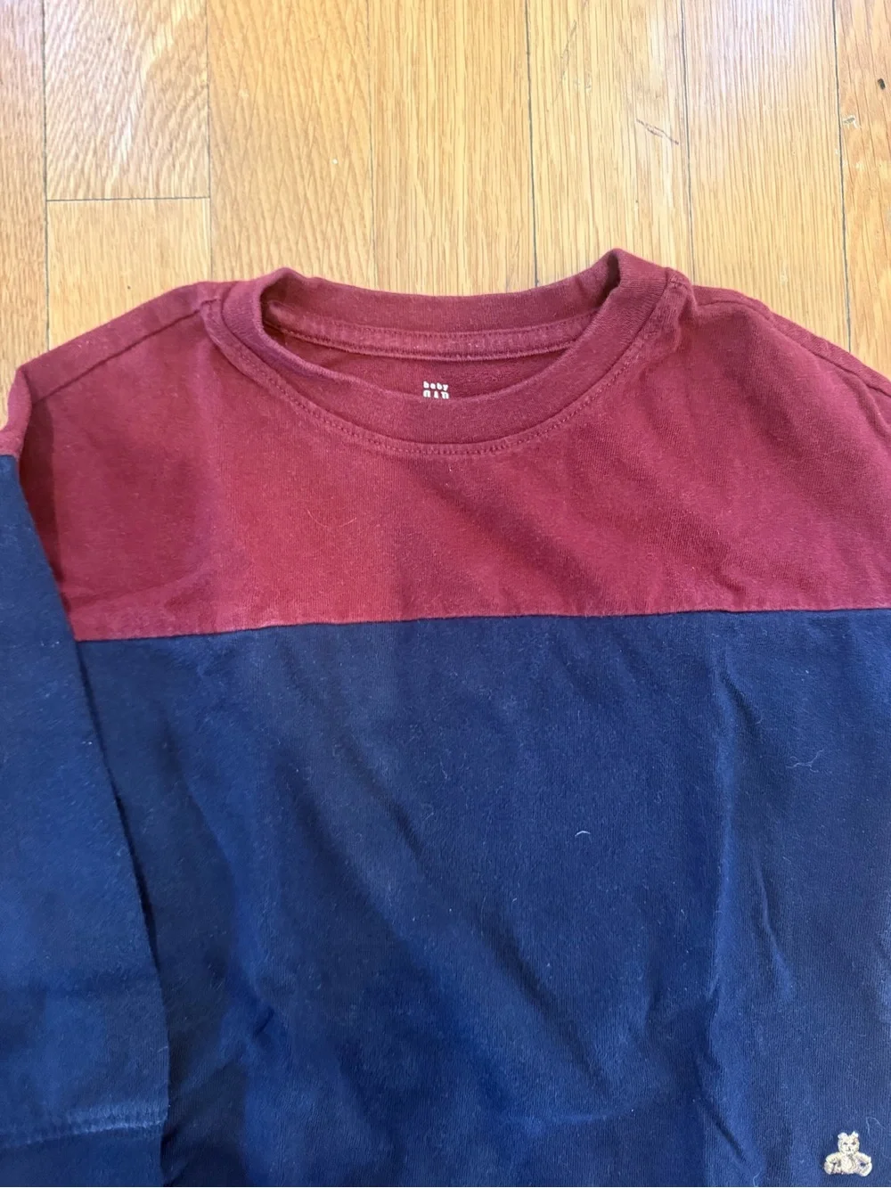 GAP Colorblock Pullover Sweatshirt in Navy and Burgundy